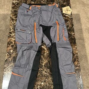 Men's Gray and Orange Work Pants